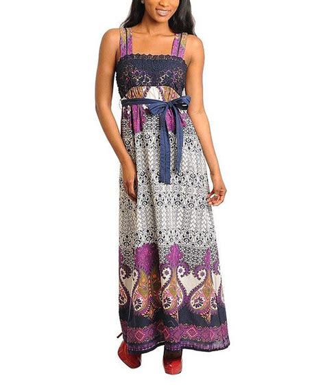 Take A Look At This Navy And Violet Lace Tie Waist Maxi Dress On Zulily