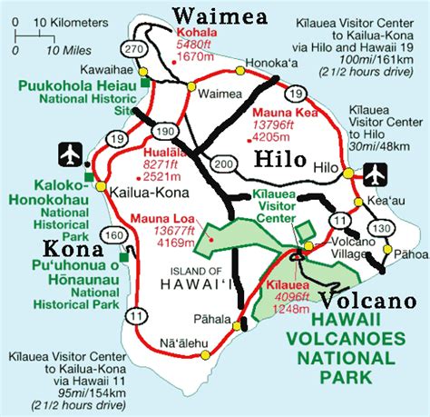 Big Island Districts Kona Hilo Volcano And Waimea