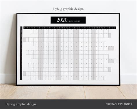 2020 Yearly Planner Yearly Planner Planner Printable Planner