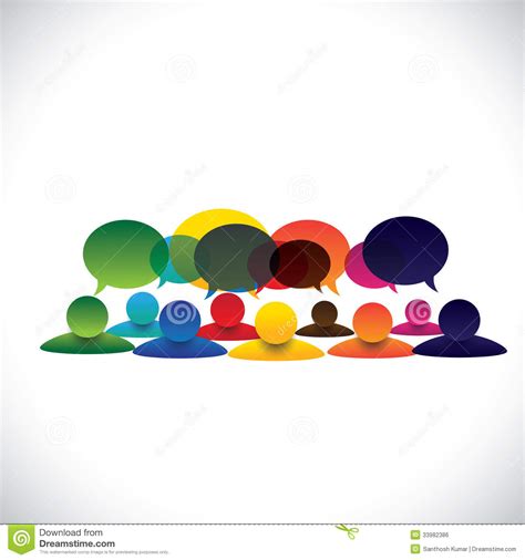 Concept Vector Of People Group Talking Or Employee Discussions Stock Vector - Illustration of ...