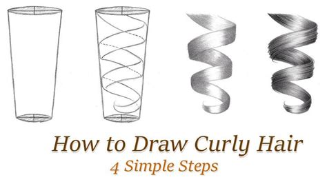 How To Draw Curly Hair Simple 4 Step Tutorial By Rapidfireart
