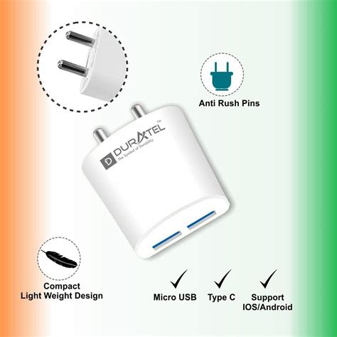 Dtch 107 Duratel Dual Usb Port Mobile Charger At Rs 156piece North