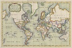 1766 Map of the world on Mercators projection | Map, Ancient world maps ...