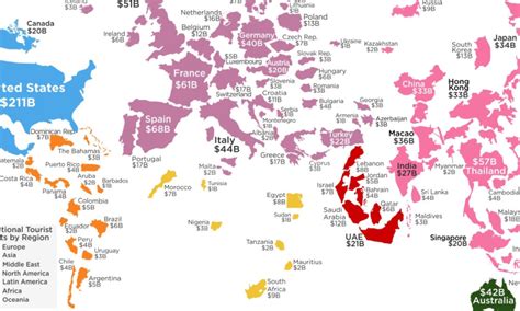 Mapped The Worlds Top Countries By Tourist Spending