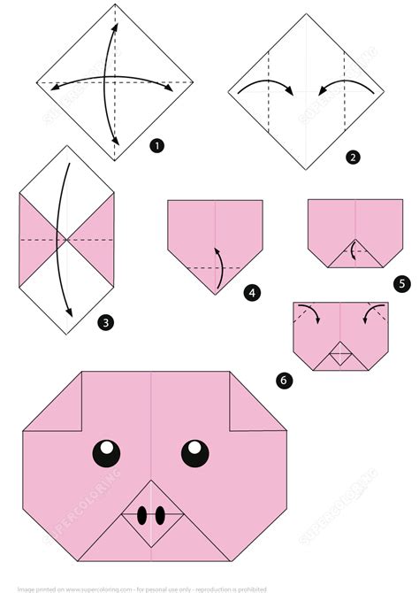 How To Make An Origami Pig Face Instructions Free Printable