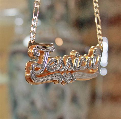Custom 3d Double Plated Name Necklace Initial Obsession