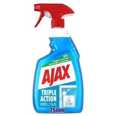 Ajax Spray Nettoyant Vitres Triple Action Ecolabel 750ml Pas Cher