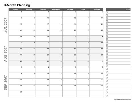 3 Month Planning Calendar Template Social Media Content Calendar Labb
