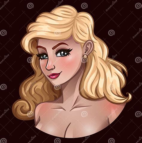 Portrait Of Beautiful Pin Up Blonde Girl Stock Vector Illustration Of Cute Glamour 147275412