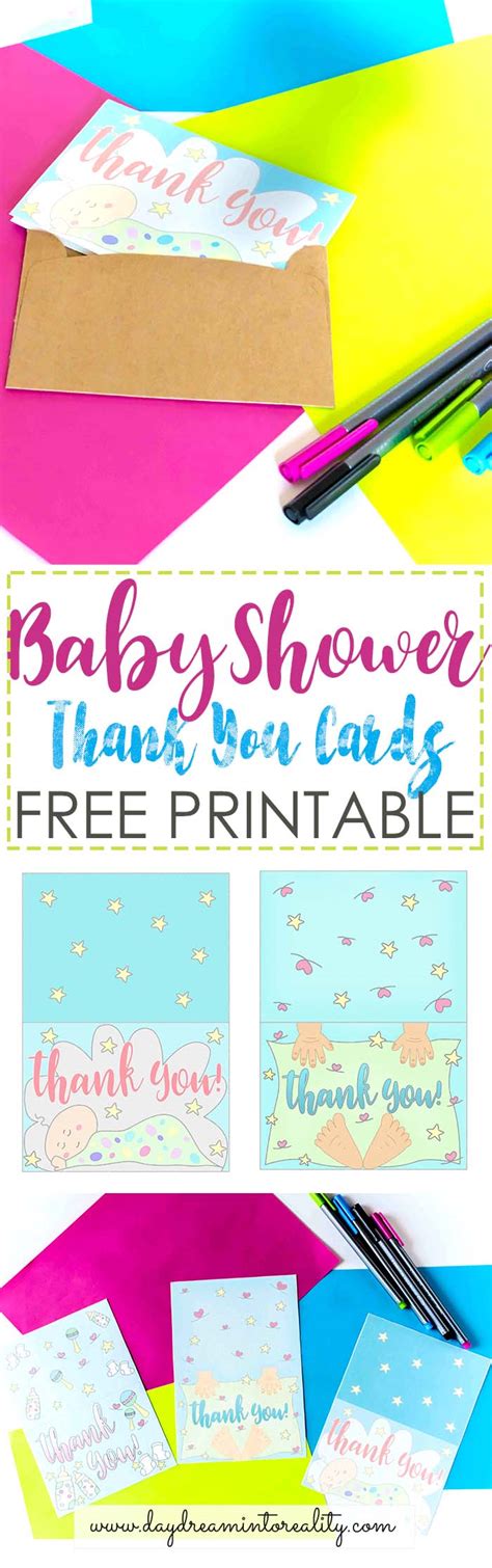 Create your own printable & online new baby congratulations cards & baby shower cards. Baby Shower Thank You Cards Free Printable ~ Daydream Into ...