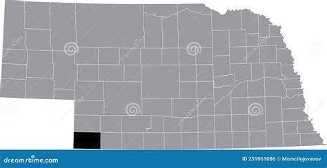 Location Map Of The Dundy County Of Nebraska Usa Stock Vector