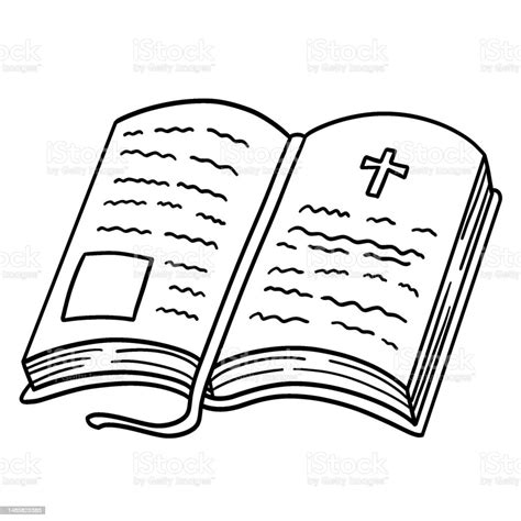 Ilustración De Dibujo De Christian Holy Bible Isolated Para Colorear Y