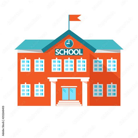 Icon School School Building Vector Illustration Stock Vector Adobe