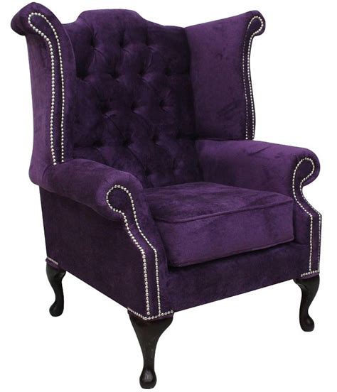 Since we took down the. Chesterfield Queen Anne High Back Wing Chair Dakota Violet ...