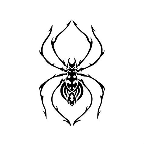 Tribal Spider Logo Tattoo Design Animal Stencil Vector Illustration