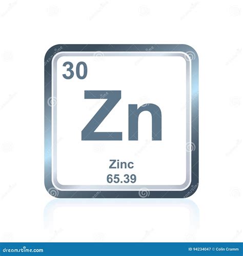 Chemical Element Zinc From The Periodic Table Stock Illustration