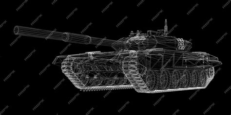 Premium Photo Military Tank Model Body Structure Wire Model