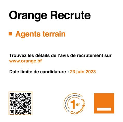 Offre Demploi Orange Burkina Recrute 220 Agents Terrain Pour La