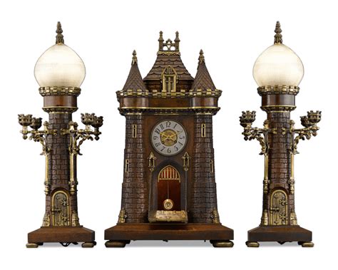 Medieval Castle Clock Garniture~ This Striking 19th Century French