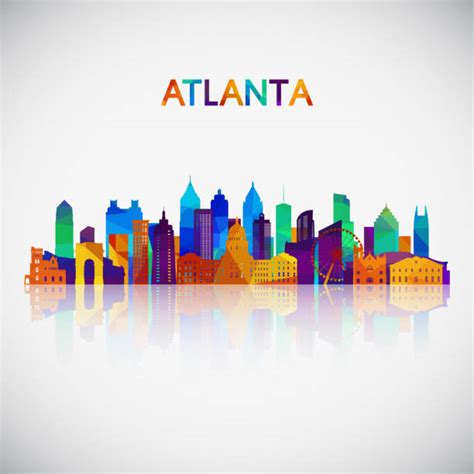 Atlanta City Skyline Silhouette 141 Atlanta Skyline Illustrations