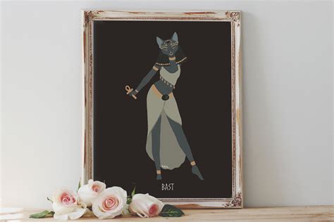 Art Poster Print Bast Bastet Cat Goddess Egyptian Mythology Etsy