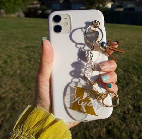 Chain Iphone Case Customized Keychain Phone Case Wrist Chain Etsy