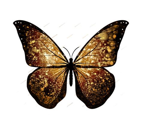 Gold Glitter Butterfly Png Graphic Bundle Transparent Butterfly Clipart