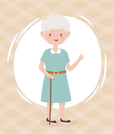 Ancianos Anciana Abuela Personaje De Dibujos Animados De Persona