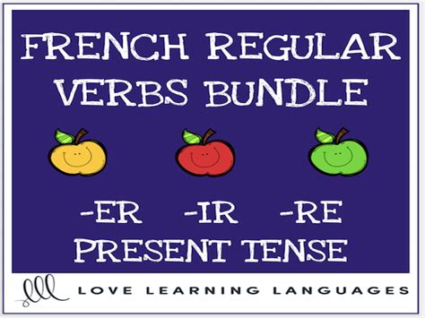 French Regular Verbs Bundle Er Ir Re Verbs Teaching Resources