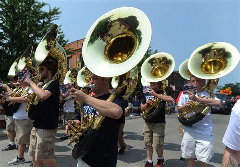 Tuba Players Preform During The Fourth Of July Parade On Saturday