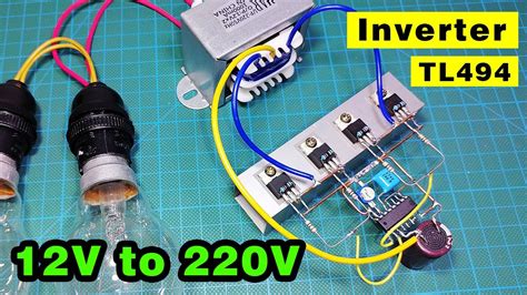 How To Make A Powerful Inverter 12v Dc To 220v Ac Using Tl494 Irfz44 Youtube