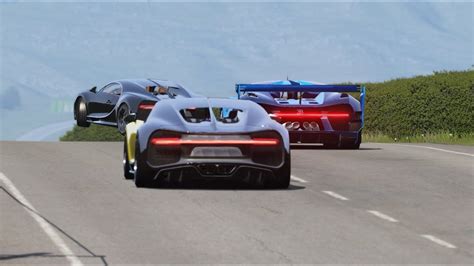 Bugatti Vision Gt Vs Bugatti Chiron Battle At Highlands Youtube