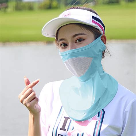 Summer Sun Mask Golf Breathable Face Mask Solid Color Dust Proof Neck Outdoor Anti Uv Sports