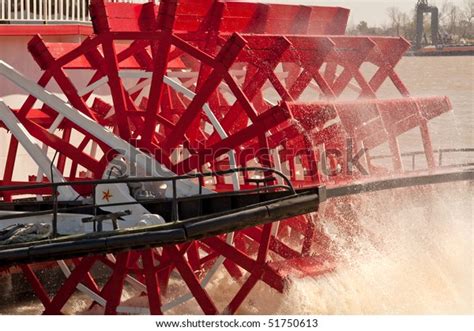 Movement Water By Riverboat Paddle Wheel Stock Photo 51750613
