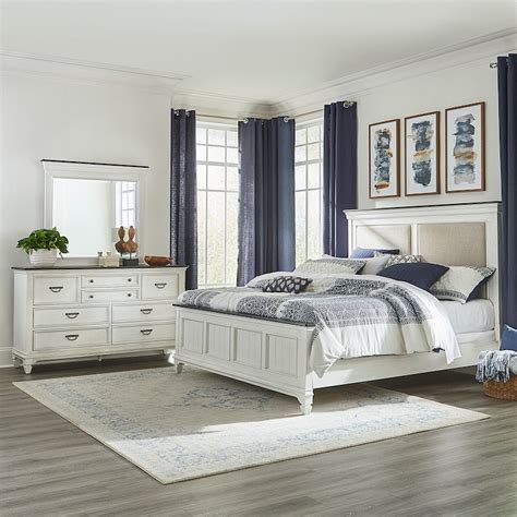 Liberty Furniture Bedroom Queen Uph Bed Dresser And Mirror 417 Br