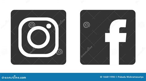 Instagram Facebook Logos Icon Popular Social Media Logos Element Vector