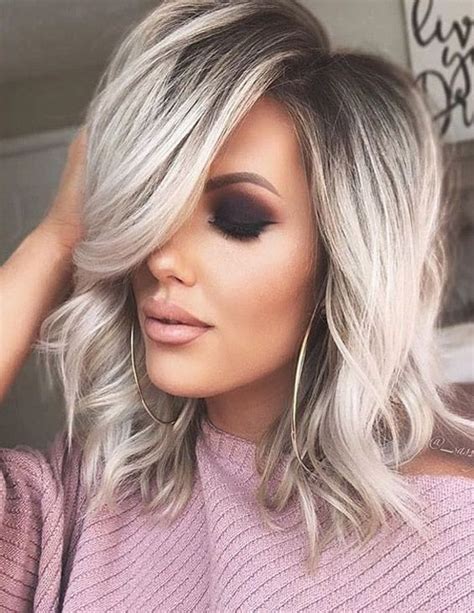It's often dismissed as a transition stage between, say, a blunt bob and long flowing locks. Awesome Silver Shoulder Length Hairstyles In 2019 | Stylezco