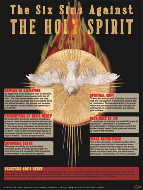 The Six Sins Against The Holy Spirit Explained Poster Catholic To The