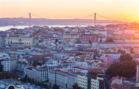 Cityscape Of Lisbon Portugal At Sunset Editorial Stock Image Image