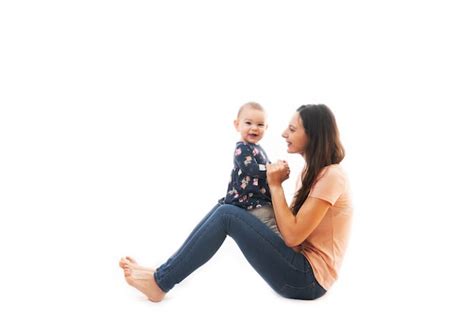 Premium Photo A Mother And Baby Bonding Together Isolated On White