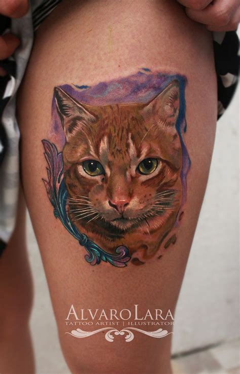 Tattoo By Alvaro Lara Realistic Cat Tattoo Cat Tattoo Designs Cat