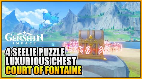 4 Seelie Luxurious Chest Puzzle Court Of Fontaine Genshin Impact Youtube