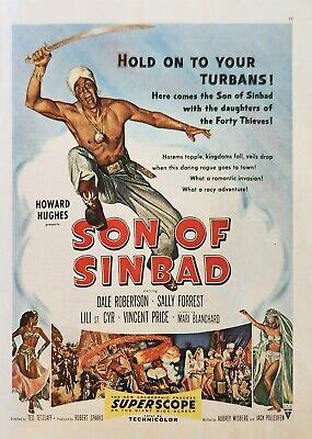 Vintage Movie Print Ad Son Of Sinbad Dale Robertson Sally Forrest