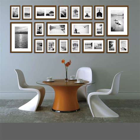 Large Multi Picture Photo Frames Wall Set 20 Pieces Set Brown Amazon