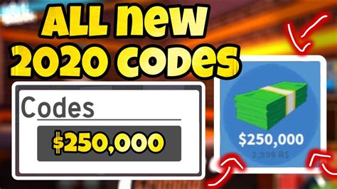These codes contain cash that you can use to buy pretty much anything in jailbreak's world. ROBLOX || ALL *NEW* JAILBREAK CODES *2020* - YouTube