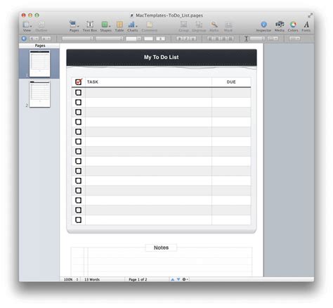 Designed for mac, works everywhere. To Do List Template for Apple Pages - MacTemplates.com