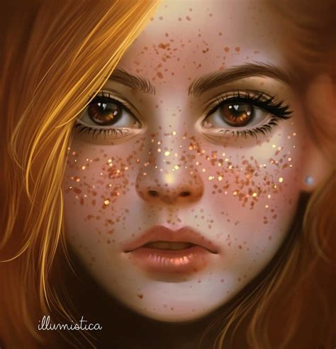 Glowing Freckles By Illumistica Digital Art Girl Digital Portrait