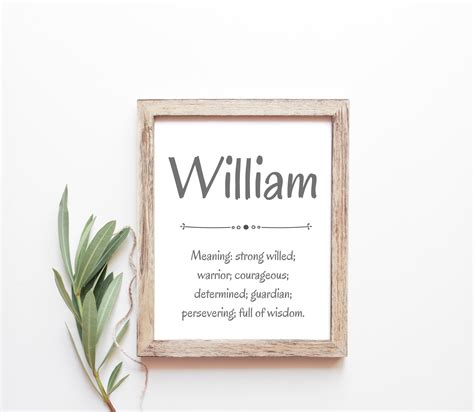 William Baby Name Meaning Baby Names Nursery Sign Boy Names Etsy