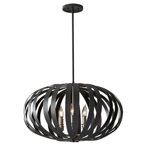 Feiss Woodstock 6 Light Textured Black Large Pendant F27396txb The