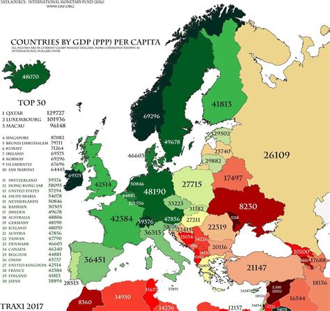European Countries By GDP Per Capita Maps Map Economic Map Historical Maps